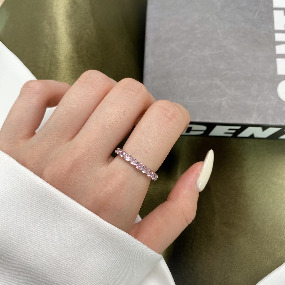 [Kincade Jewelrys]Sparkling Round Cut Tennis Ring