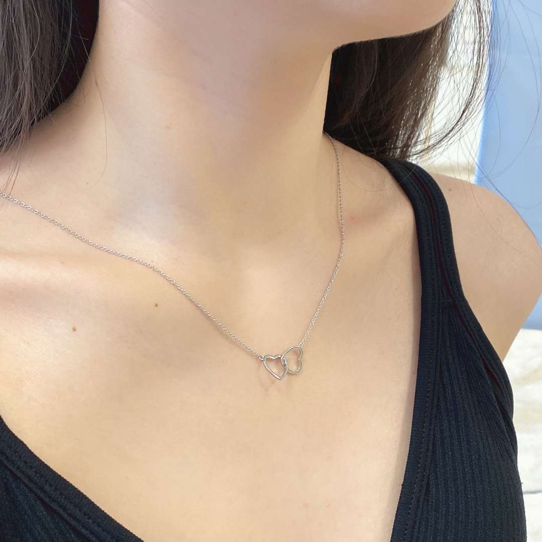 [Kincade Jewelrys]Sterling Silver Love Double Ring Necklace
