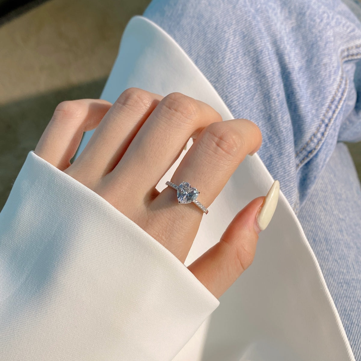 [Kincade Jewelrys]2.0 Carat Dazzling Lustrous Heart Cut Lover Ring