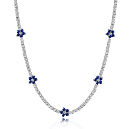 [Kincade Jewelrys]Luxurious Colorful Flower Tennis Necklace