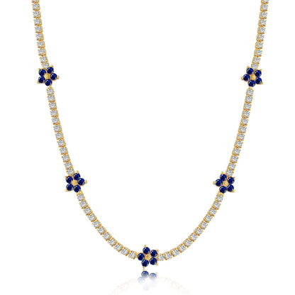 [Kincade Jewelrys]Luxurious Colorful Flower Tennis Necklace