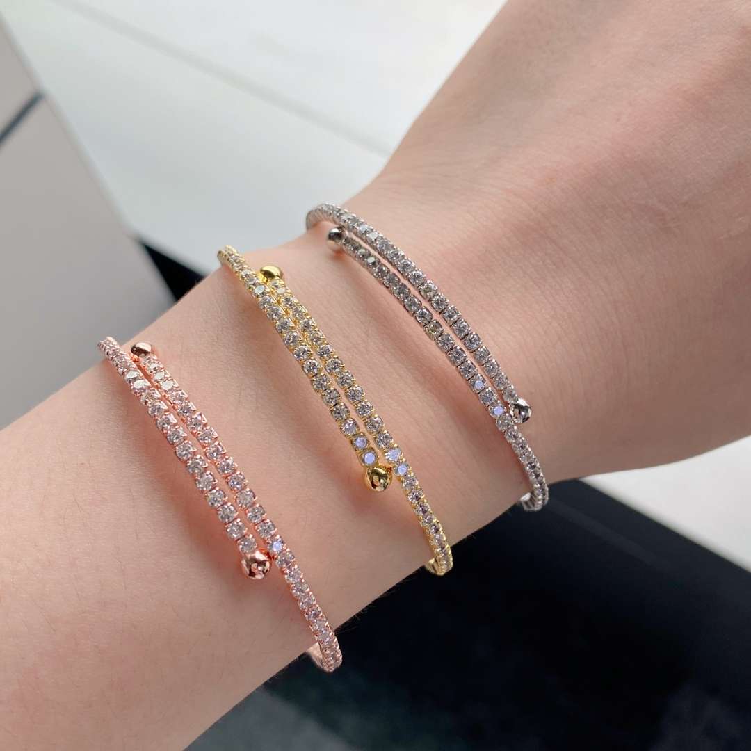 [Kincade Jewelrys]Row of Diamonds Round Fashion Bracelet