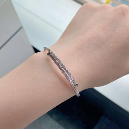 [Kincade Jewelrys]Row of Diamonds Round Fashion Bracelet