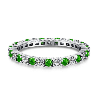 [Kincade Jewelrys]Exquisite Colorful Round Cut Tennis Ring
