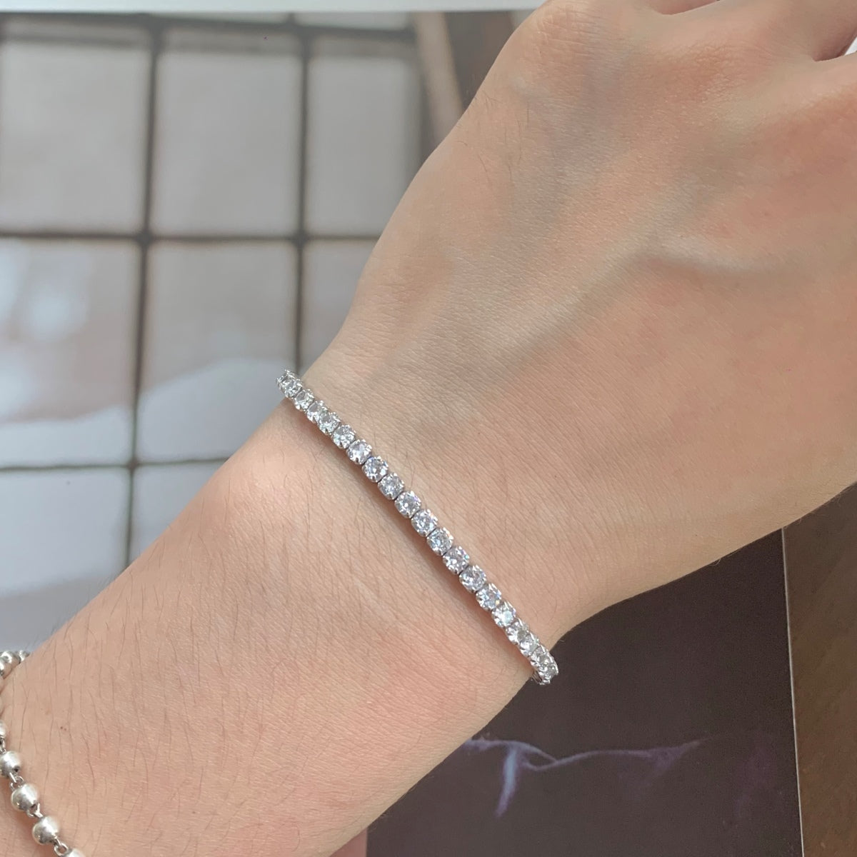 [Kincade Jewelrys]Sparkling Round Cut Daily Bracelet