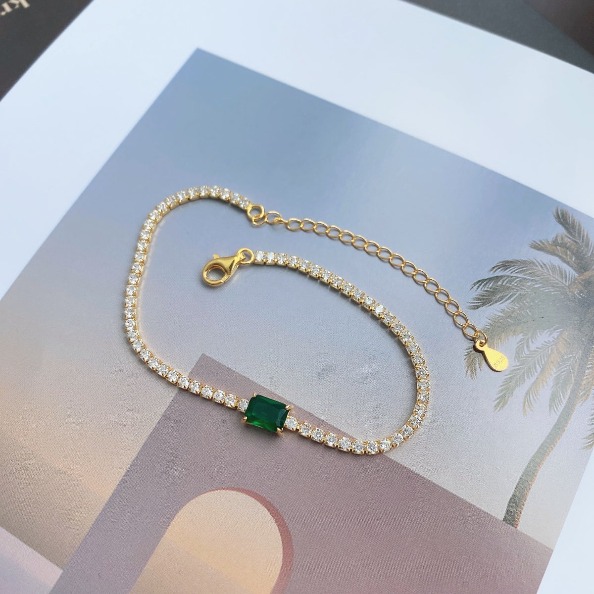 [Kincade Jewelrys]1.0 Carat Unique Emerald Cut Banquet Bracelet