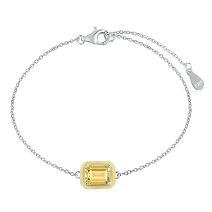 [Kincade Jewelrys]2.0 Carat Sparkling Colorful Emerald Cut Daily Bracelet