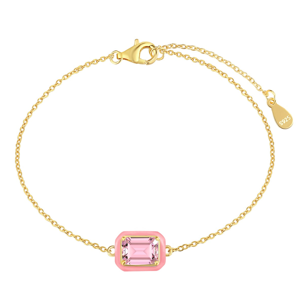 [Kincade Jewelrys]2.0 Carat Sparkling Colorful Emerald Cut Daily Bracelet