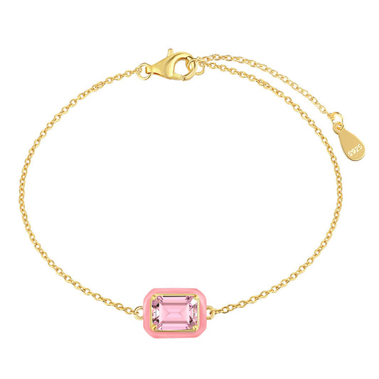 [Kincade Jewelrys]2.0 Carat Sparkling Colorful Emerald Cut Daily Bracelet