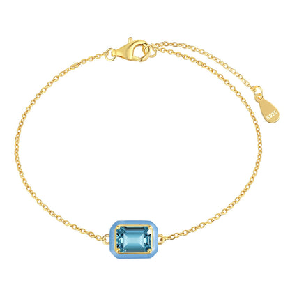 [Kincade Jewelrys]2.0 Carat Sparkling Colorful Emerald Cut Daily Bracelet