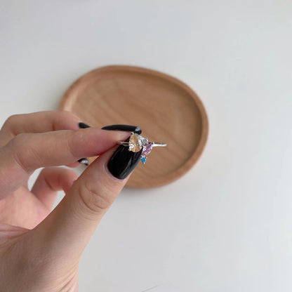 [Kincade Jewelrys]Radiant Colorful Multi Cut Daily Ring