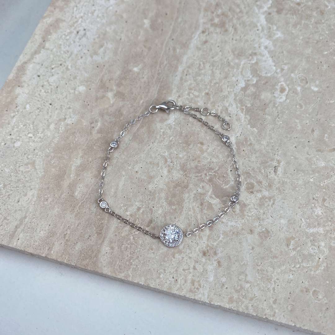 [Kincade Jewelrys]Dazzling Round Cut Shape Bracelet