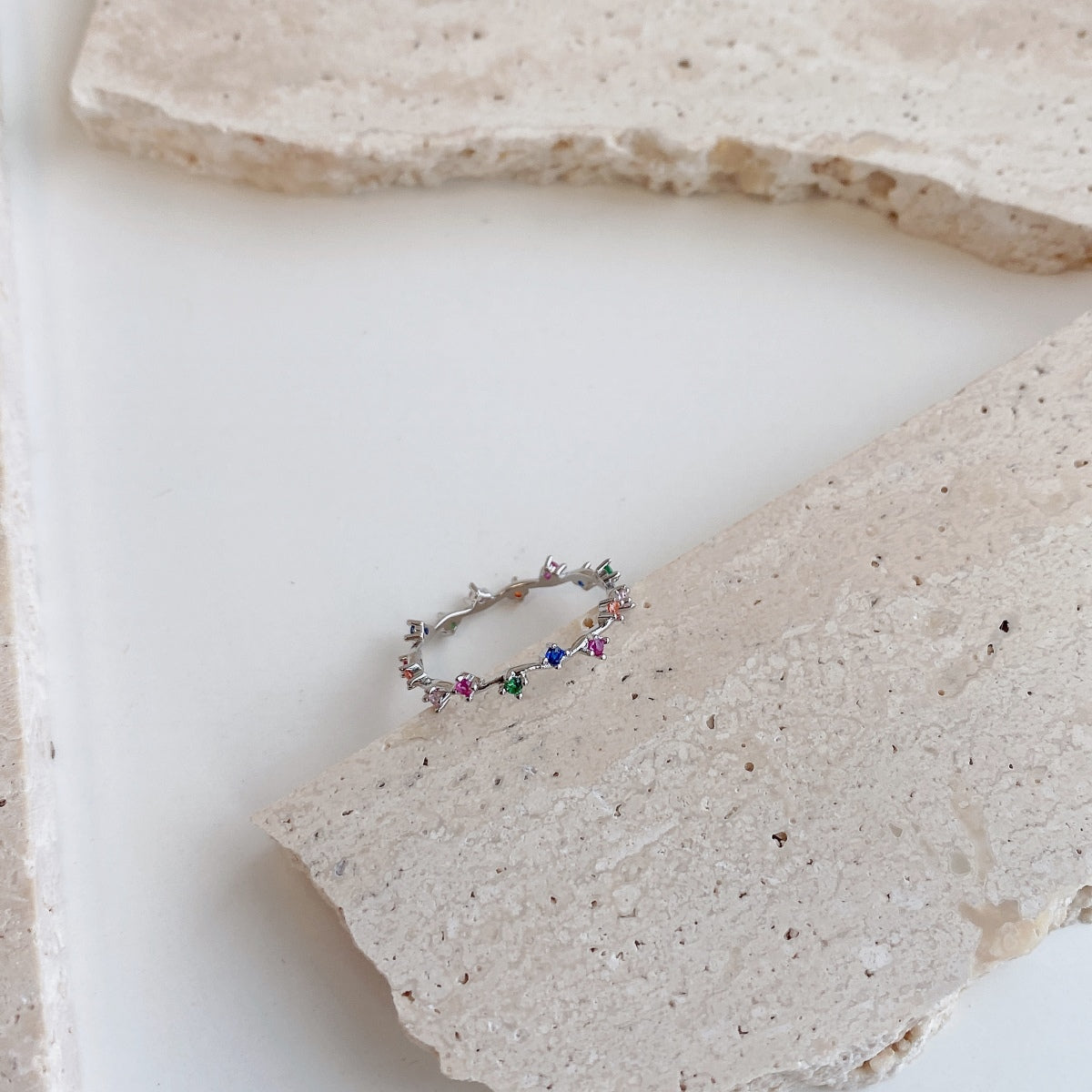 [Kincade Jewelrys]Radiant Colorful Round Cut Daily Ring