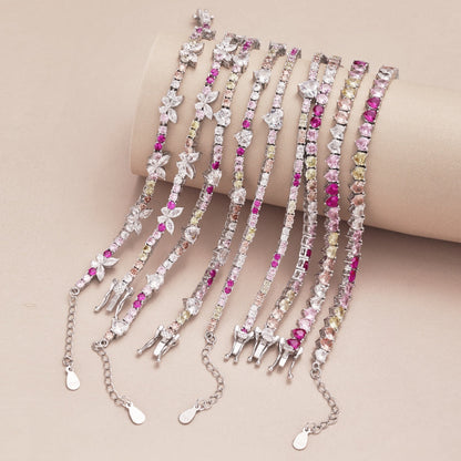 [Kincade Jewelrys]Delicate Colorful Rainbow Tennis Chain