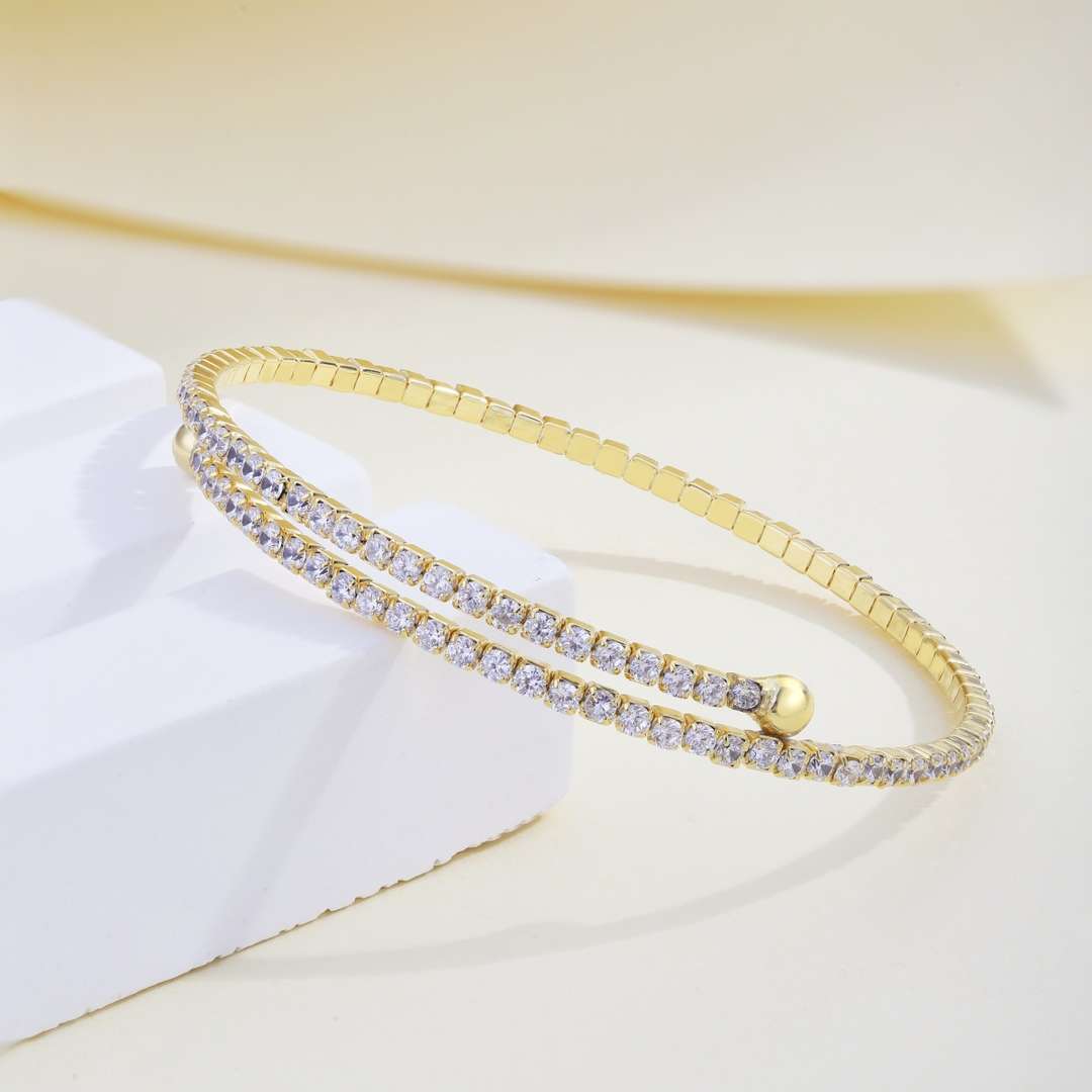 [Kincade Jewelrys]Row of Diamonds Round Fashion Bracelet