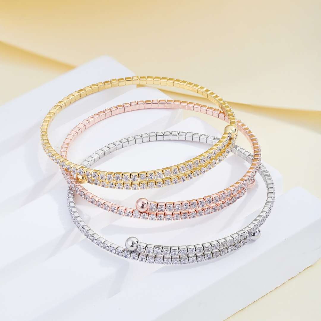 [Kincade Jewelrys]Row of Diamonds Round Fashion Bracelet