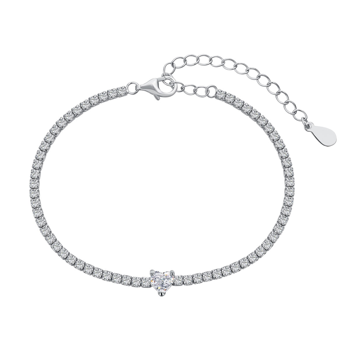 [Kincade Jewelrys]0.5 Carat Elegant Romantic Heart Shape Lover Bracelet