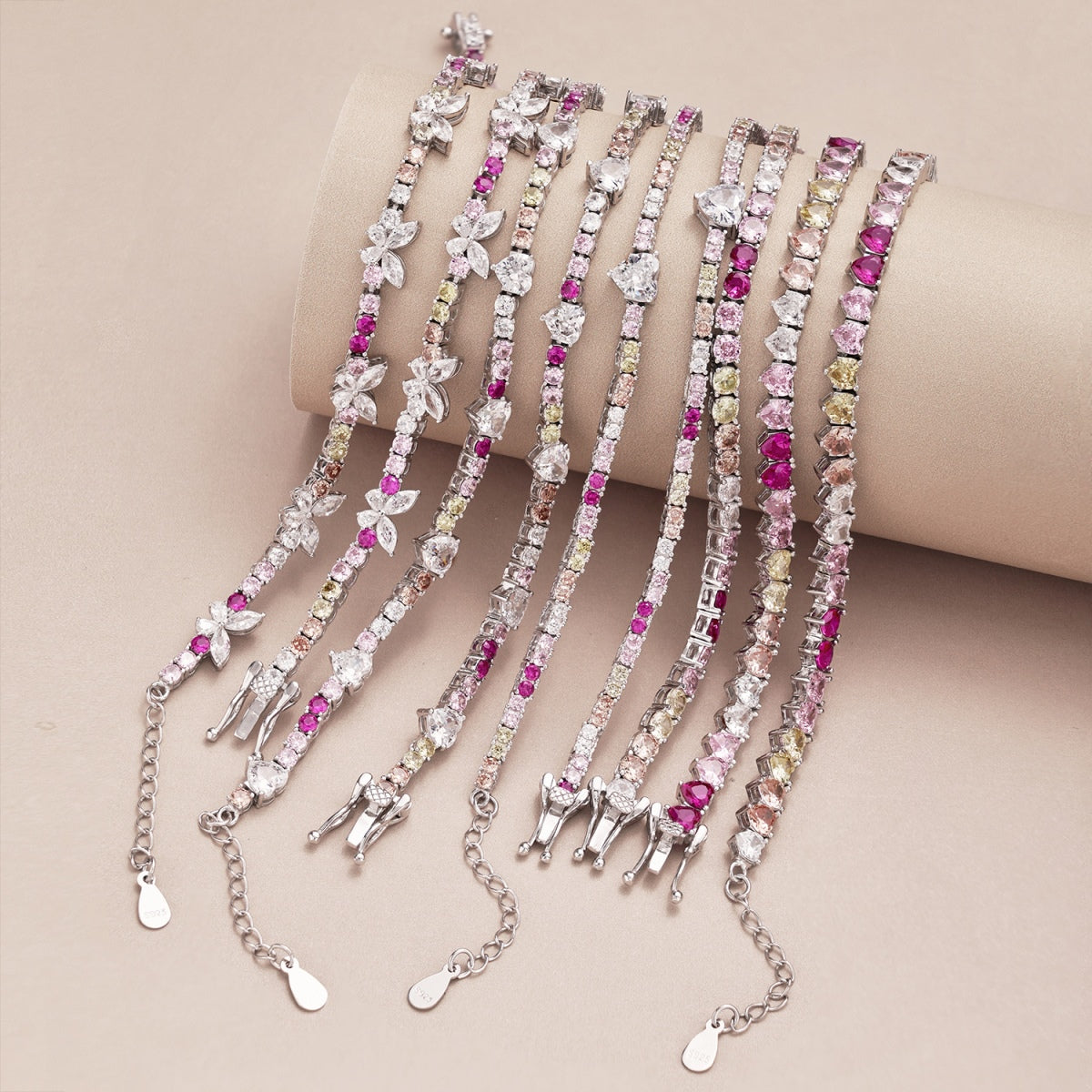 [Kincade Jewelrys]Romantic Heart Shape Round Cut Lover Bracelet