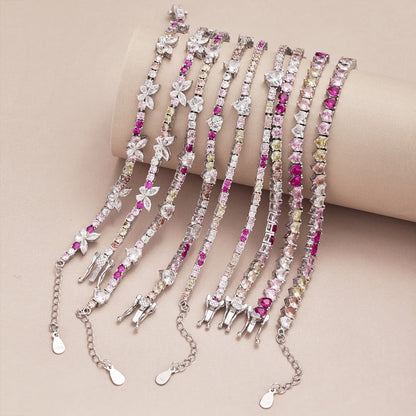 [Kincade Jewelrys]Romantic Heart Shape Round Cut Lover Bracelet