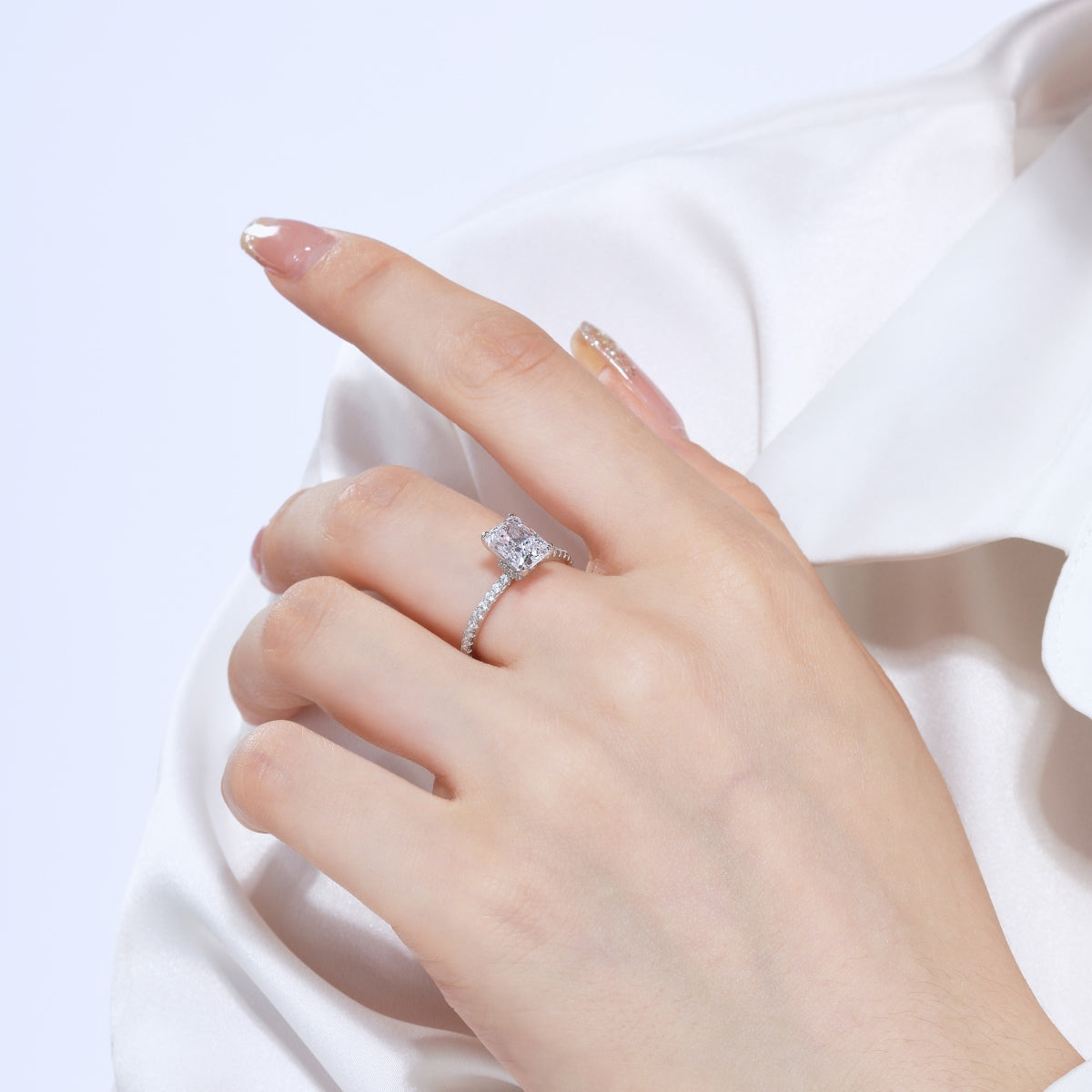 [Kincade Jewelrys]2.0 Carat Dazzling Sparkling Radiant Cut Party Ring