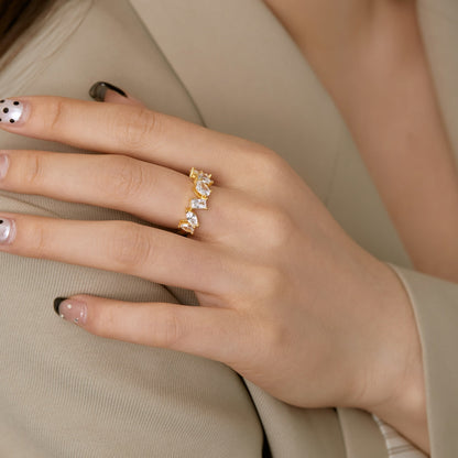 [Kincade Jewelrys]Delicate Multi Cut Ring