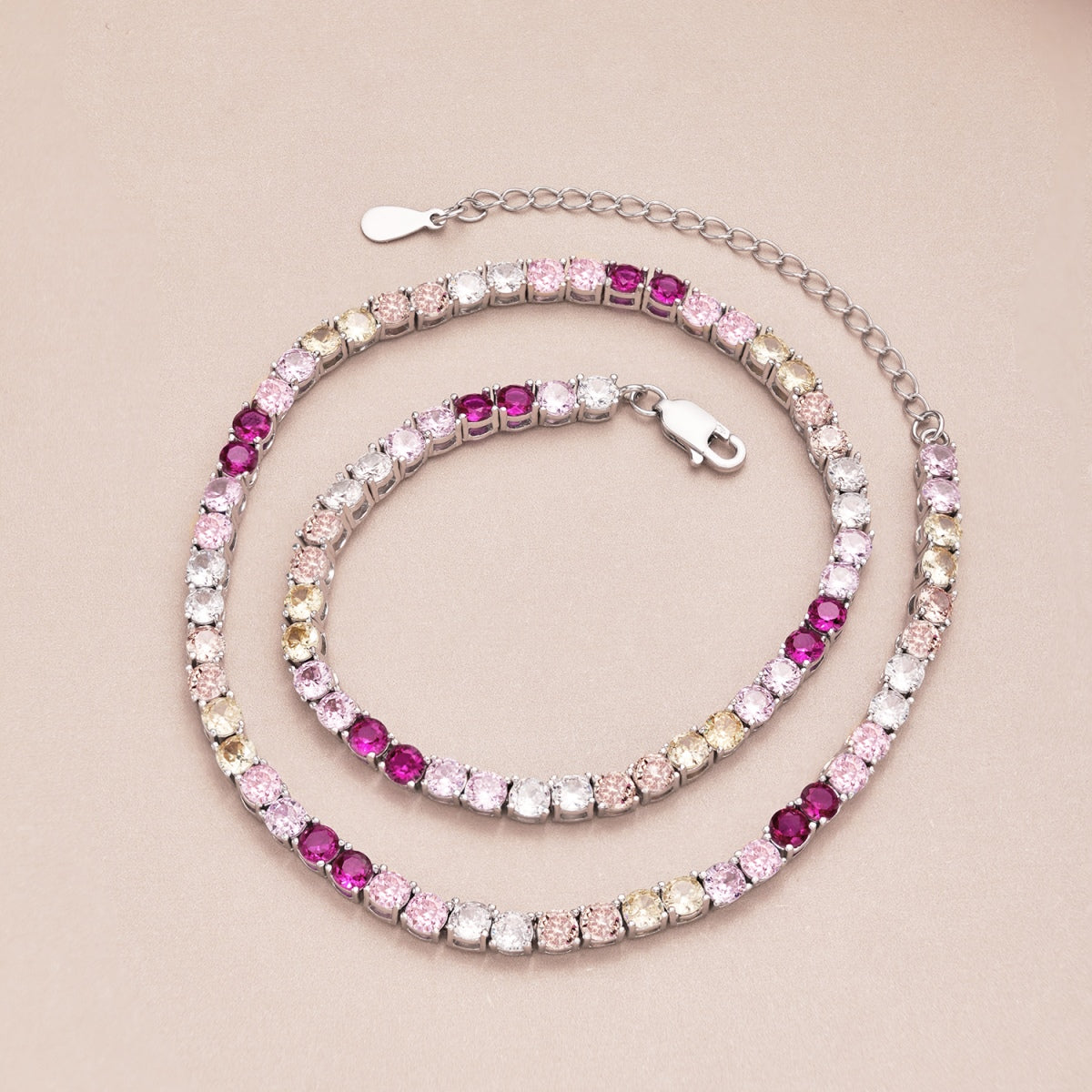 [Kincade Jewelrys]Delicate Colorful Tennis Necklace