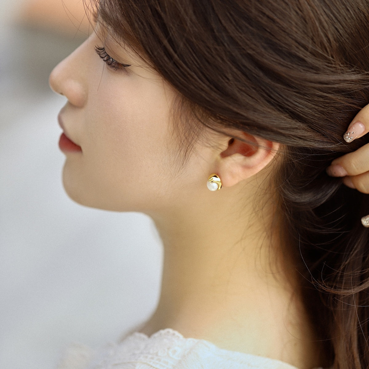 [Kincade Jewelrys]Dainty Bread Pearl Earrings