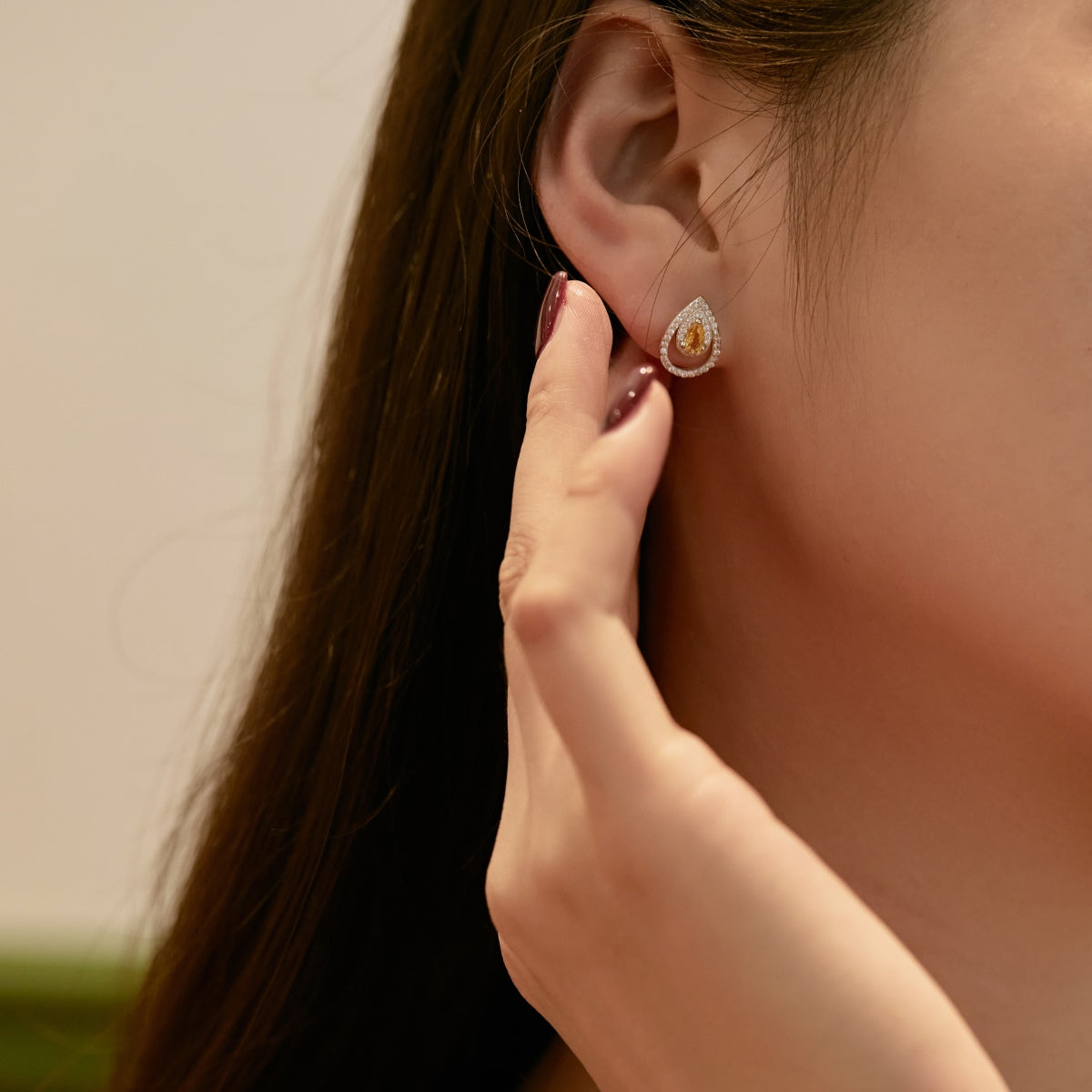 [Kincade Jewelrys]Sparkling Delicate Water Drop Shape Daily Earrings