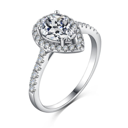 [Kincade Jewelrys]1.0 Carat Luxurious Resplendent Water Drop Shape Wedding Ring