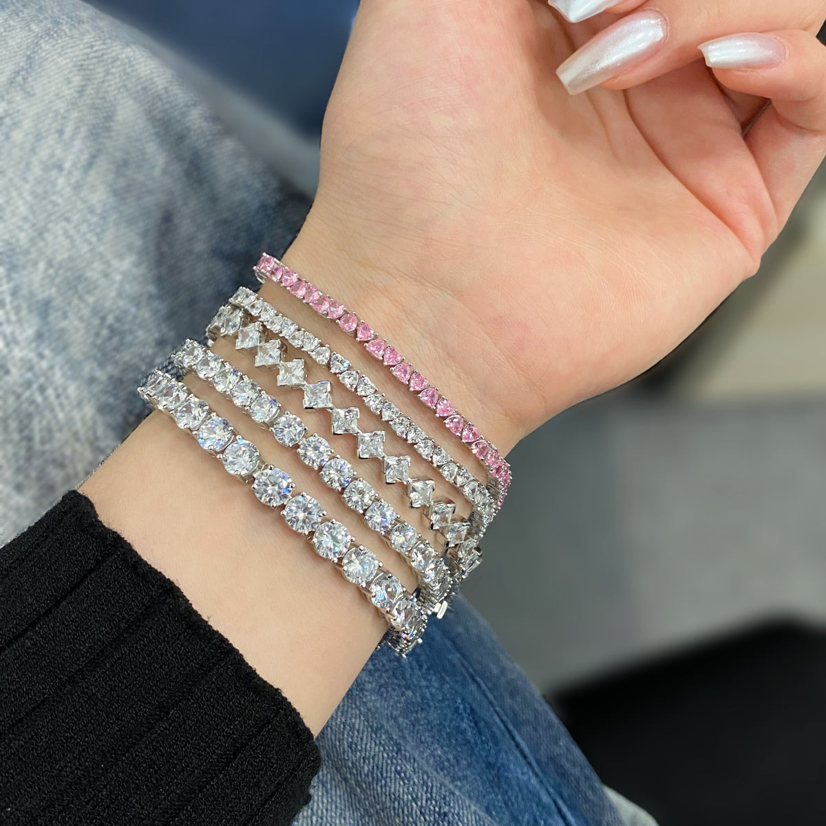 [Kincade Jewelrys]0.5 Carat Ornate Princess Cut Daily Bracelet