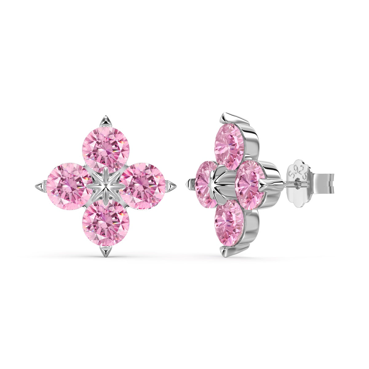 [Kincade Jewelrys]Four-Leaf Clover Eight-Pointed Star Earrings
