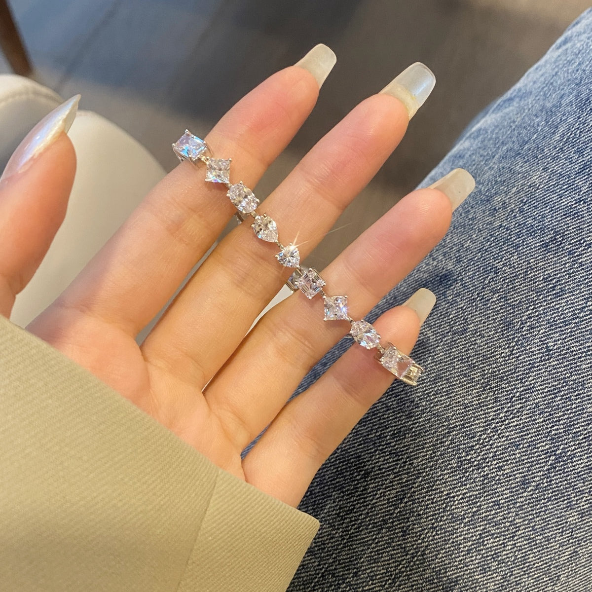 [Kincade Jewelrys]Unique Exquisite Multi Cut Daily Bracelet