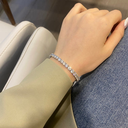 [Kincade Jewelrys]Ornate Sparkling Round Cut Wedding Bracelet