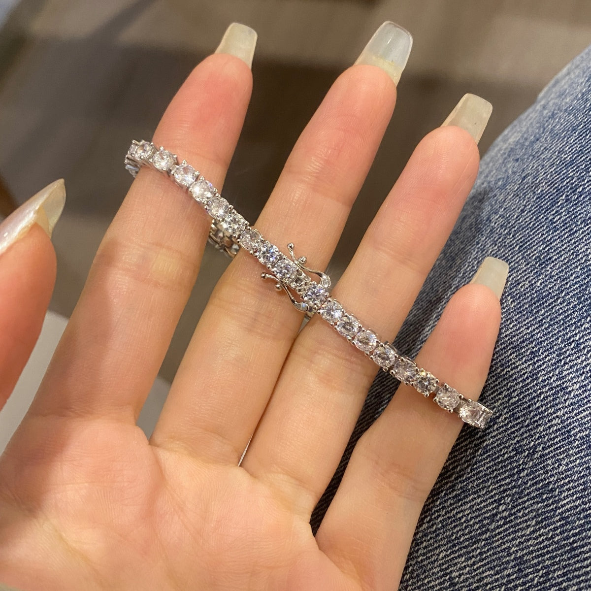 [Kincade Jewelrys]Luxurious Ornate Round Cut Tennis Bracelet