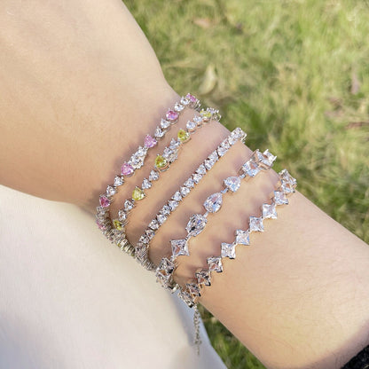 [Kincade Jewelrys]0.5 Carat Ornate Princess Cut Daily Bracelet