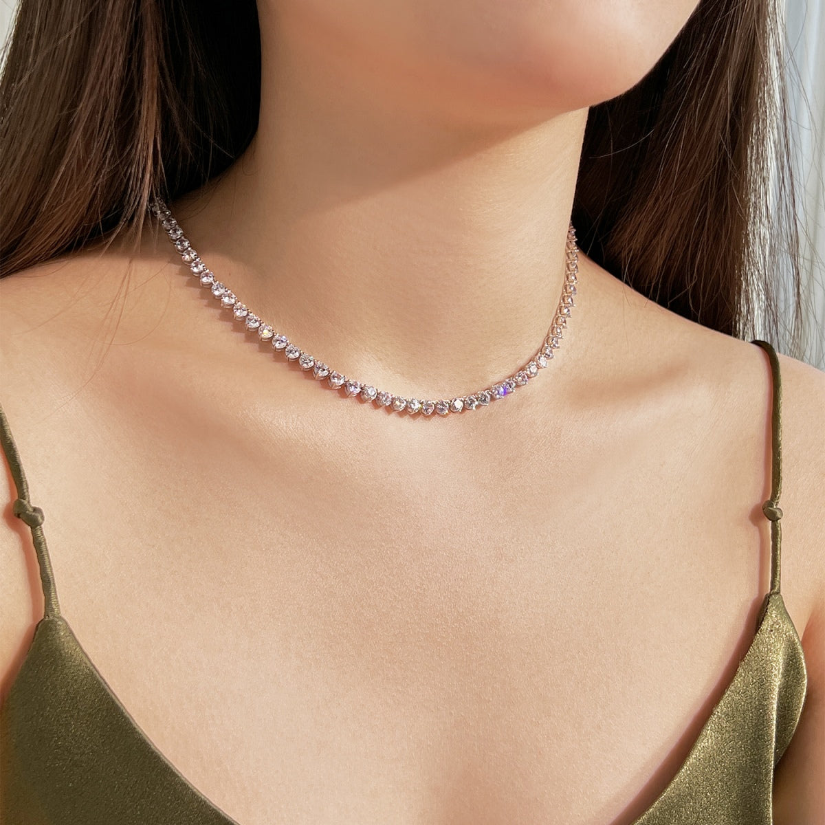 [Kincade Jewelrys]Ornate Heart Cut Tennis Necklace