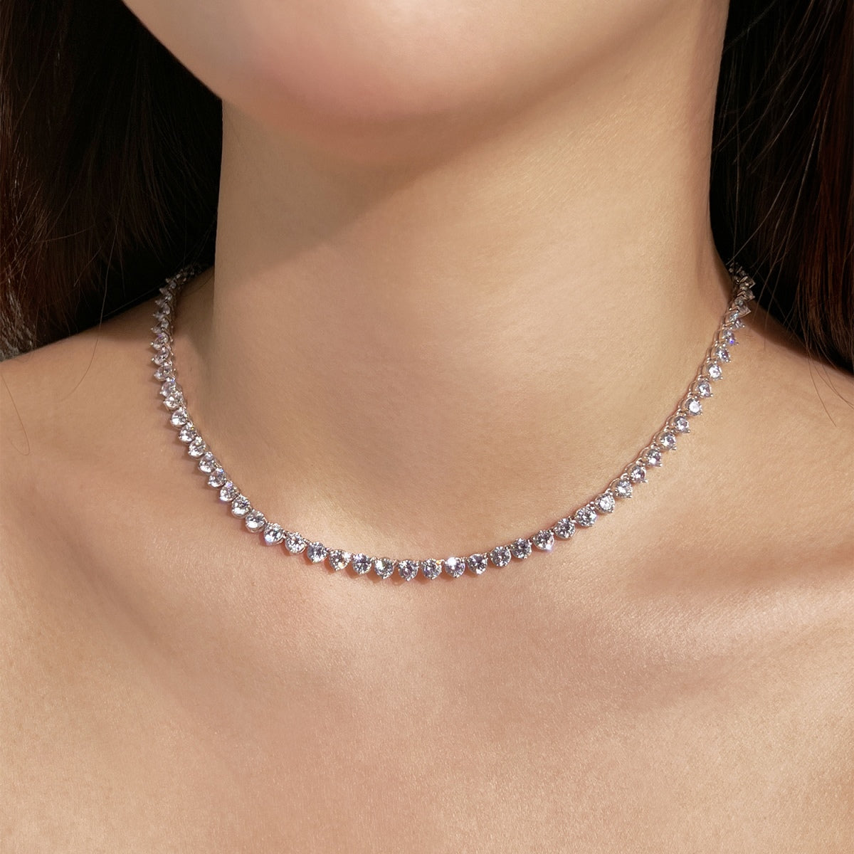 [Kincade Jewelrys]Ornate Heart Cut Tennis Necklace