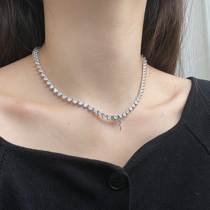 [Kincade Jewelrys]Ornate Heart Cut Tennis Necklace