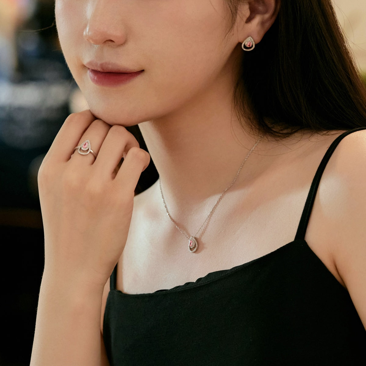 [Kincade Jewelrys]Sparkling Delicate Water Drop Shape Daily Earrings