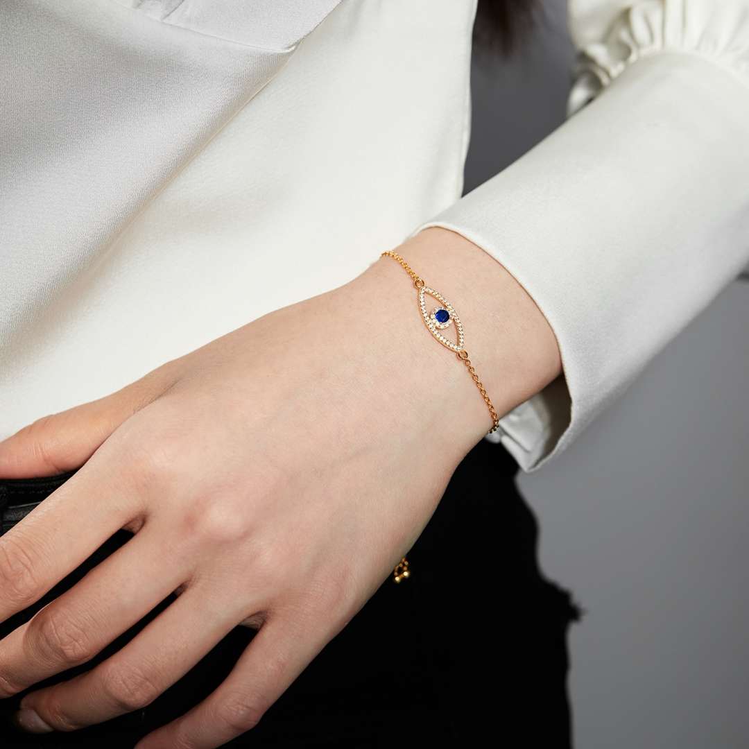 [Kincade Jewelrys]Devil's Eye Hollow Design Bracelet