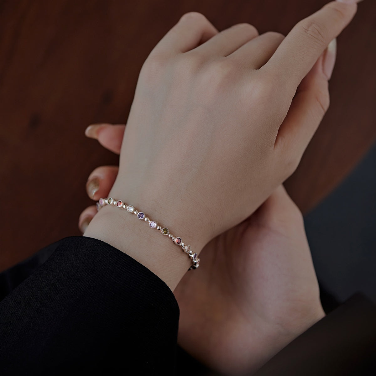[Kincade Jewelrys]Sparkling Exquisite Round Cut Party Bracelet