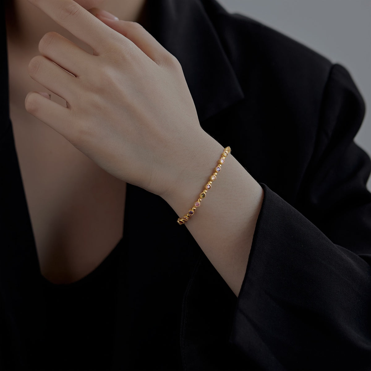 [Kincade Jewelrys]Sparkling Exquisite Round Cut Party Bracelet