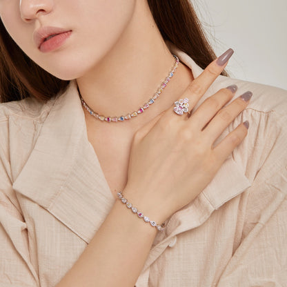 [Kincade Jewelrys]Radiant Colorful Rainbow Necklace