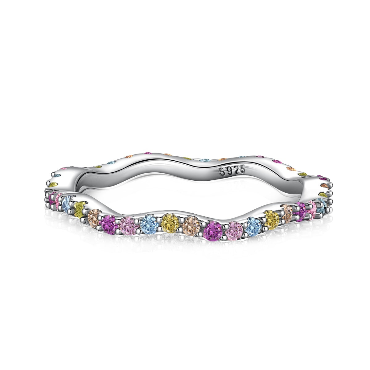 [Kincade Jewelrys]Dainty Colorful Round Cut Party Ring