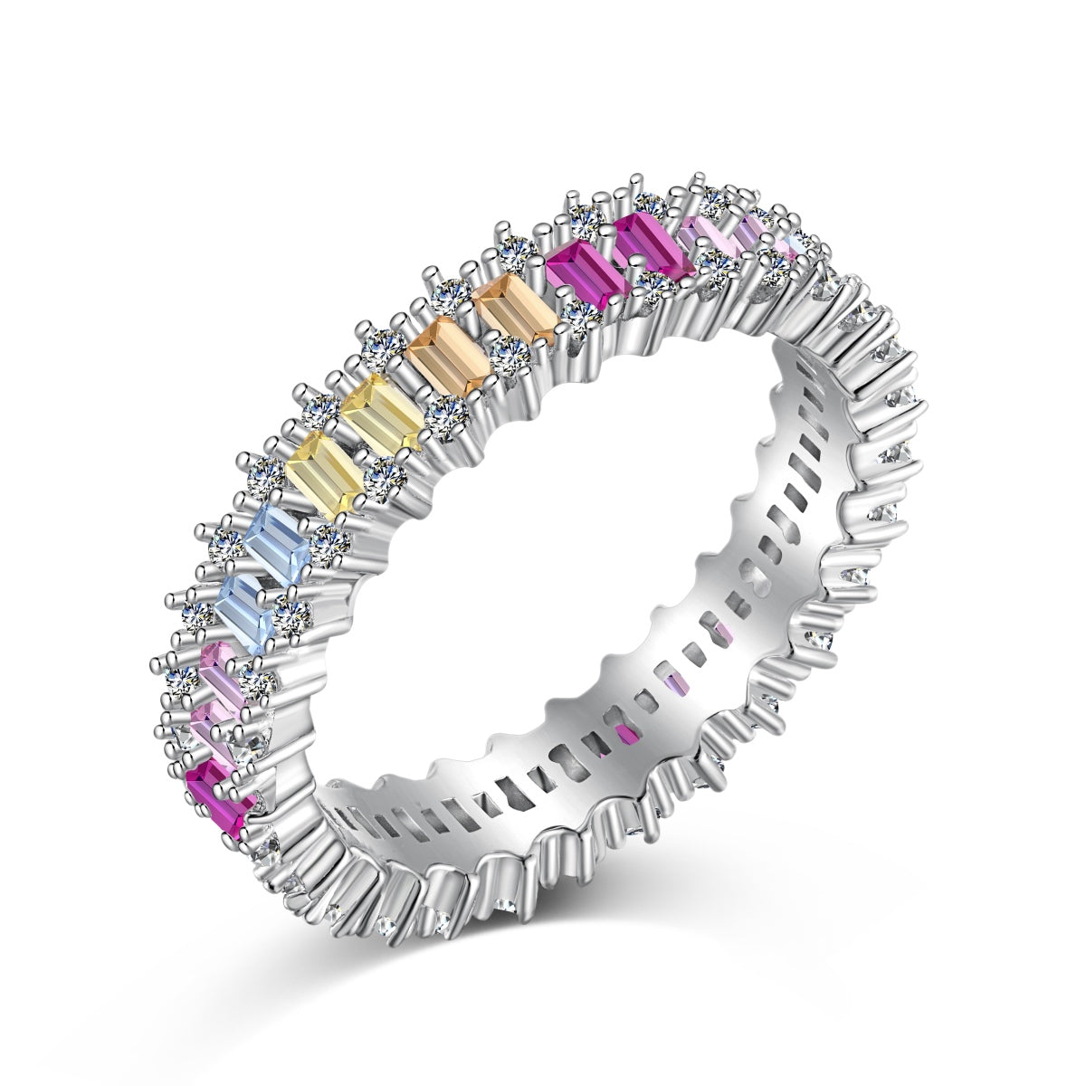 [Kincade Jewelrys]Splashy Ornate Emerald Cut Cocktail Ring