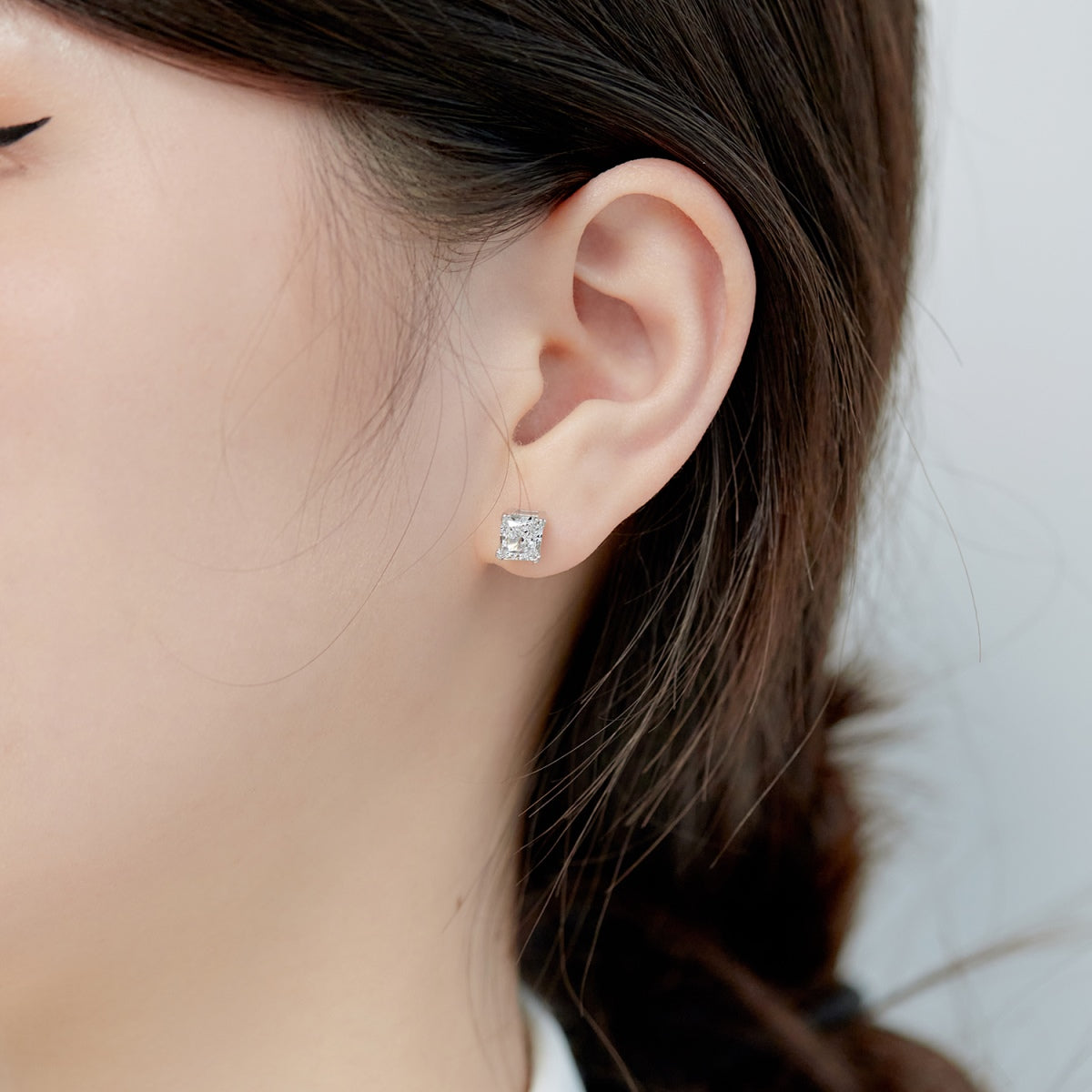 [Kincade Jewelrys]1.0 Carat Radiant Princess Cut Wedding Earrings