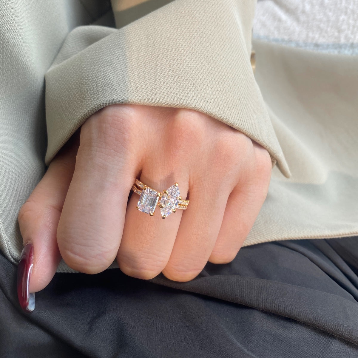 [Kincade Jewelrys]2.0 Carat Scintillating Ornate Radiant Cut Party Ring