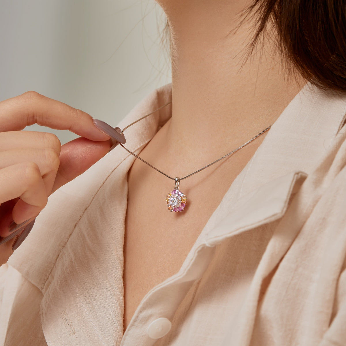 [Kincade Jewelrys]Charming Flower Colorful Necklace
