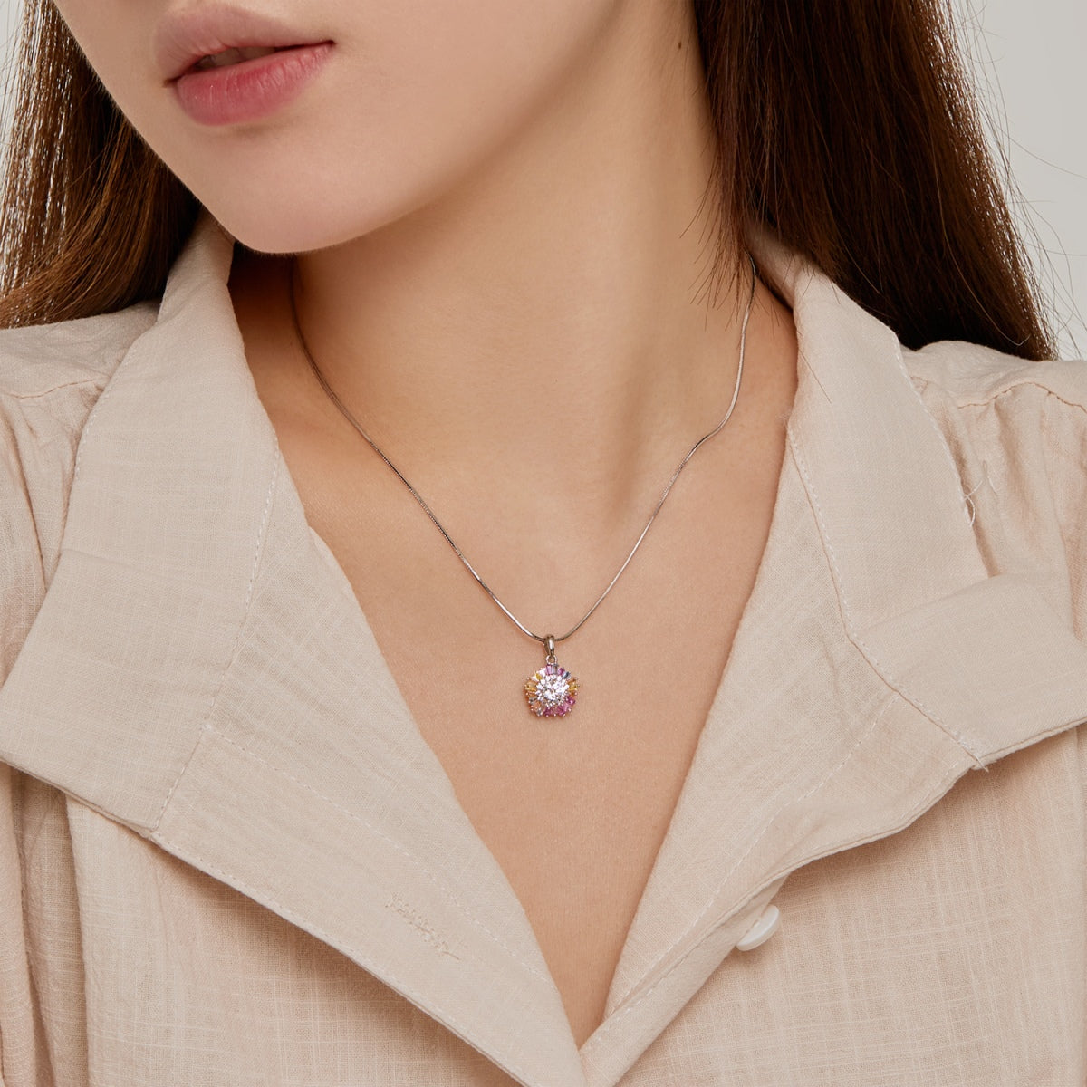 [Kincade Jewelrys]Charming Flower Colorful Necklace