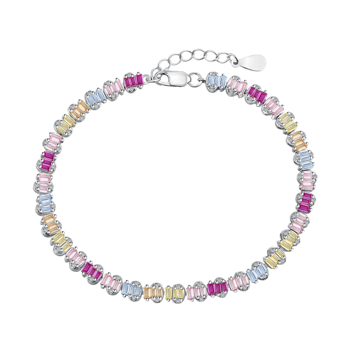 [Kincade Jewelrys]Delicate Colorful Emerald Cut Party Bracelet